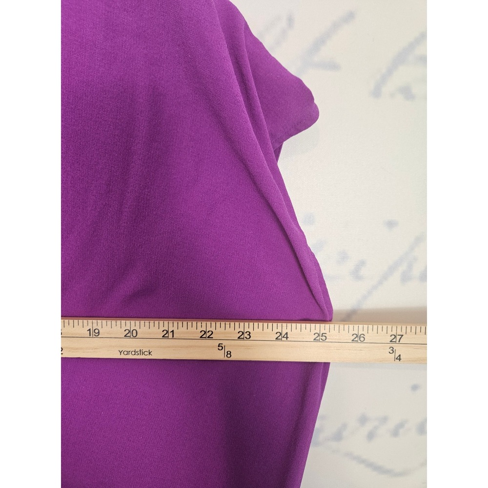 Eileen Fisher Womens Purple 100% Silk V-Neck Cinched Waist Shift Dress Size M - Picture 5 of 7